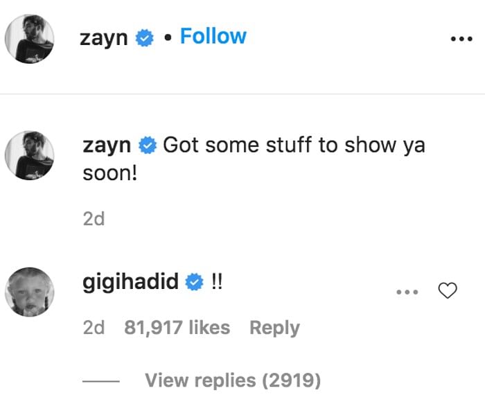 Zayn Gigi Instagram