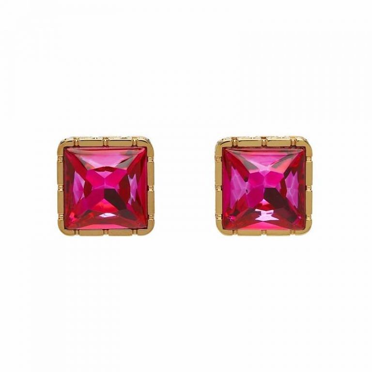 Pink Gold Crystal Earrings 683 Versace At Ssense